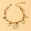 Cross border European and American peach heart super sparkling two-color bracelet, simple and elegant, versatile bracelet