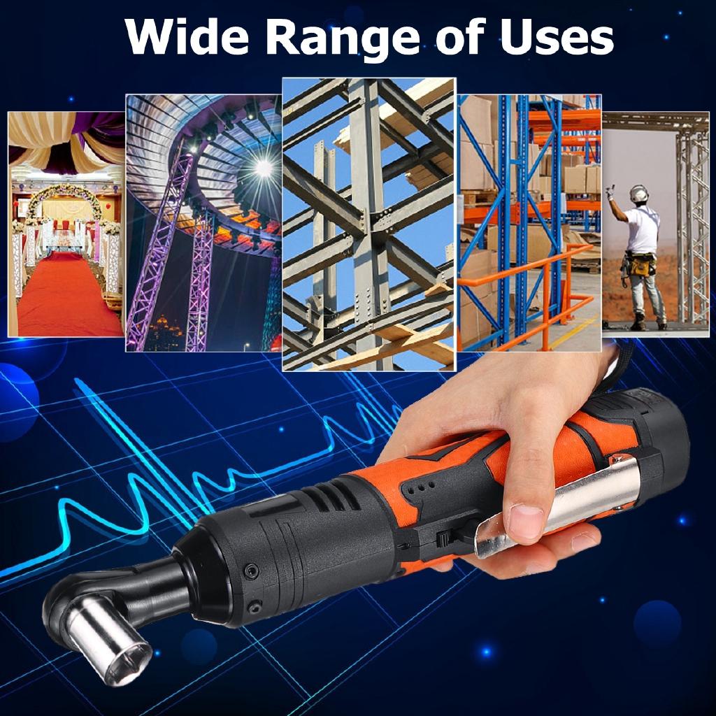 8V 8000mAh 60N.m 230RPM 3/8''  Rechargeable Power Source Portable Cordless Electric Ratchet 90° Right Angle Wrench Set New