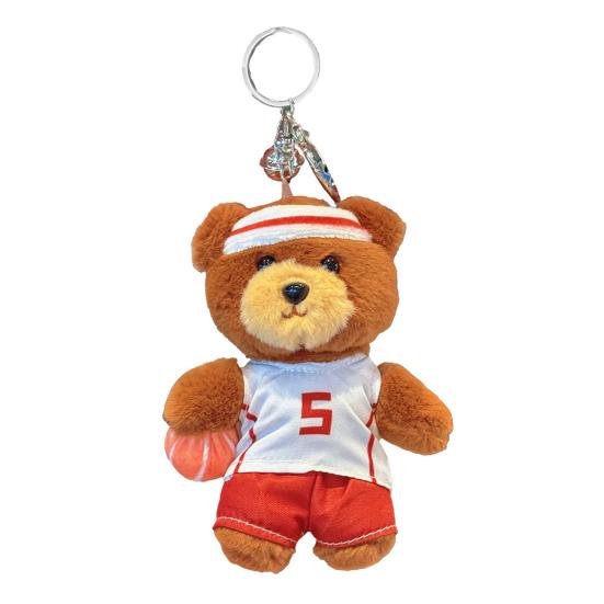 

Sports Bear Keychain Plush Pendant for Bag Backpack Cute Plushie Charm Gift for Friends Grab Machine Hang Daily Accessories D