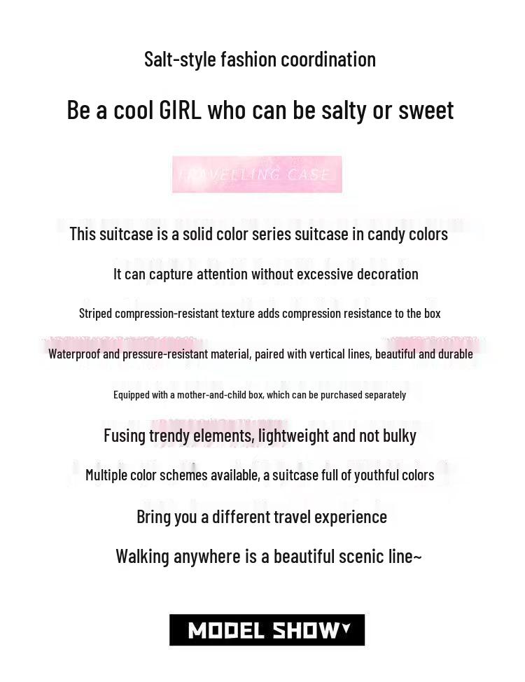 Solidna koreańska walizka na kółkach: Stylowa, Wytrzymała Walizka Podróżna dla Studentów i Kobiet z Zamkiem Szyfrowym, Opcja Skórzana Dostępna dla Mężczyzn.