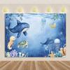 Marine Life Exploration Ocean Theme Series Birthday Party Decoration Background Cloth Gift Underwater Banner Photography Studio