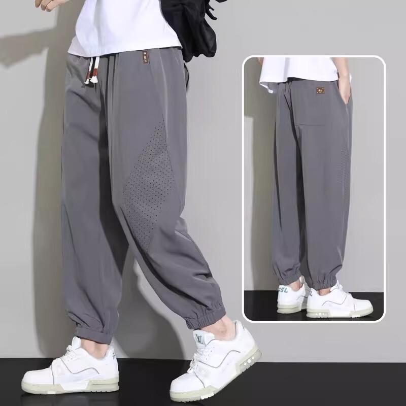 FARUISHI Men's Ice Silk Casual Quick-Dry Pants