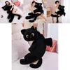 Plush Black Cat Pillow Large Cute Animal Toy For Bedroom Decor And Gift