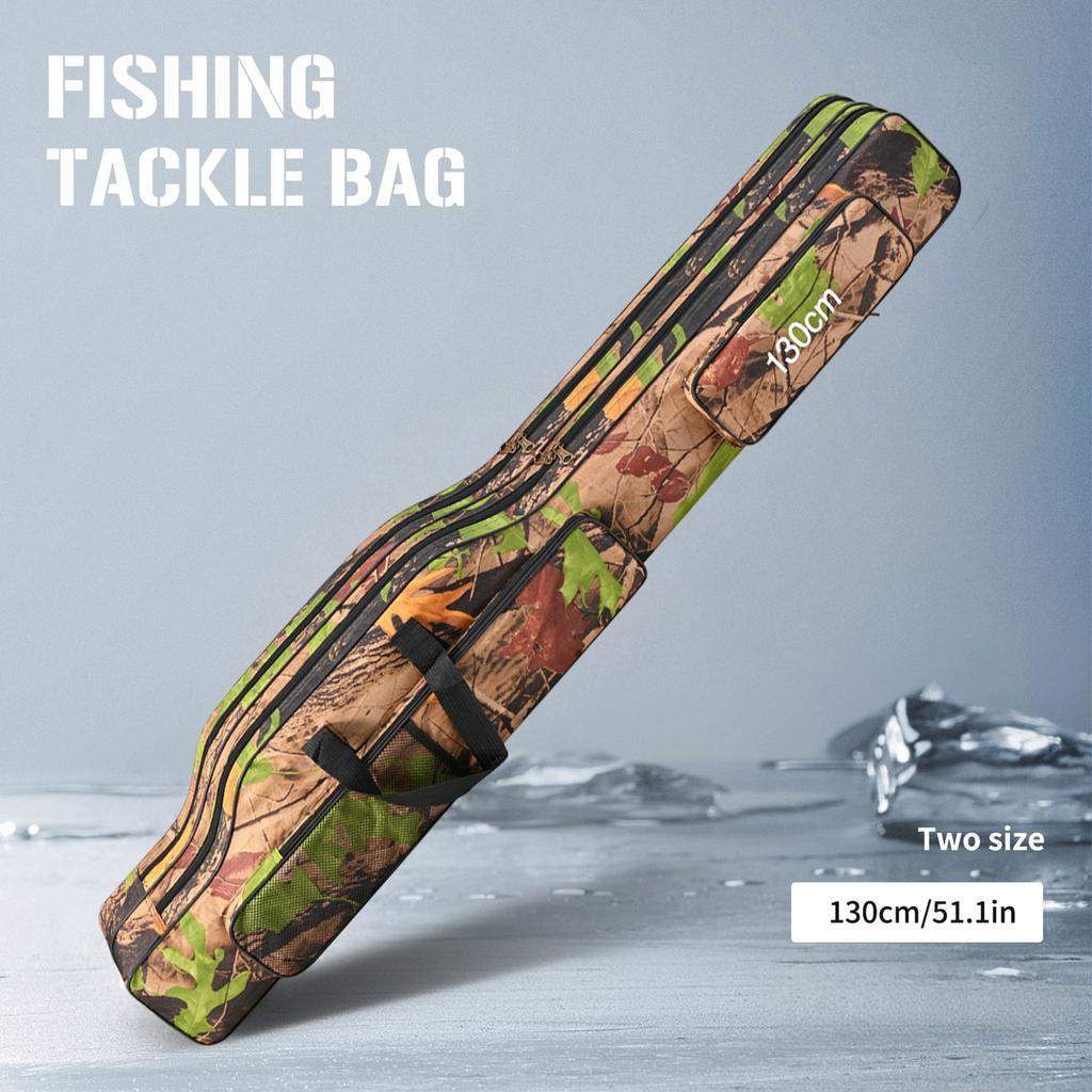 Fish Tackle Rod Holdall Bag Waterproof Oxford Folding Rod Carry Case Large Capacity 130cm for Men Family Travel Gifts