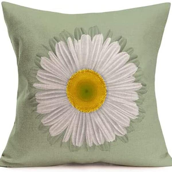 Year Daisy Flower Linen Pillow Case Home Decor Hydrangea Sofa Pillow Cushion