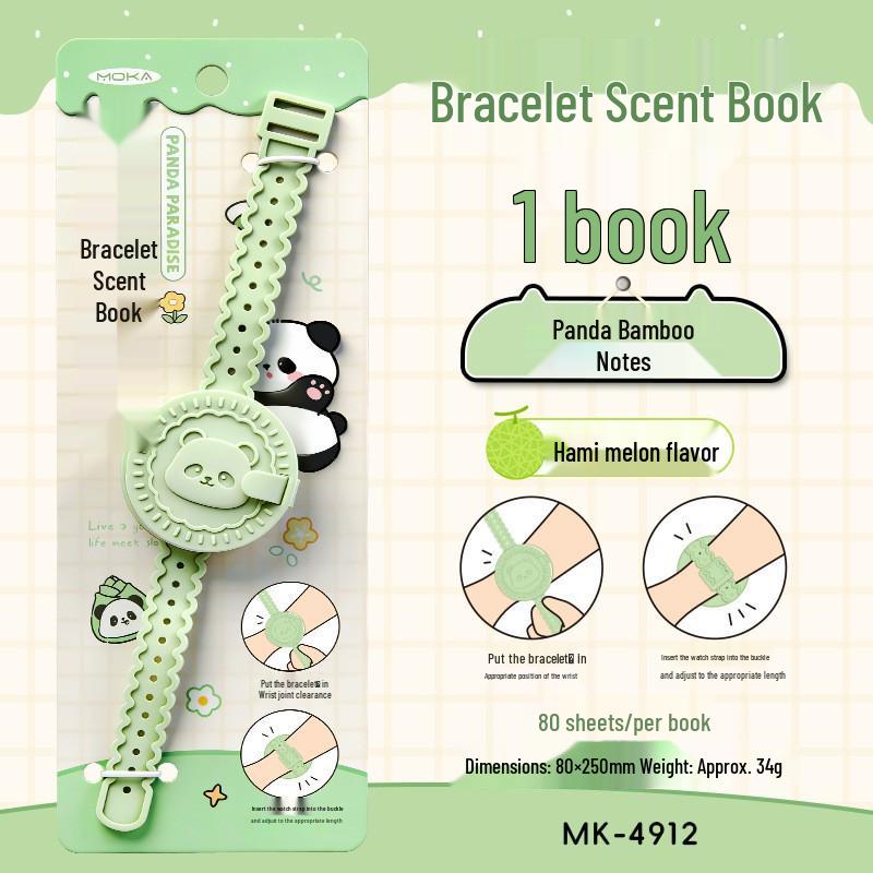 Cute Panda Scented Bracelet & Notebook Set - Perfect Small Gift for Students and Office Use