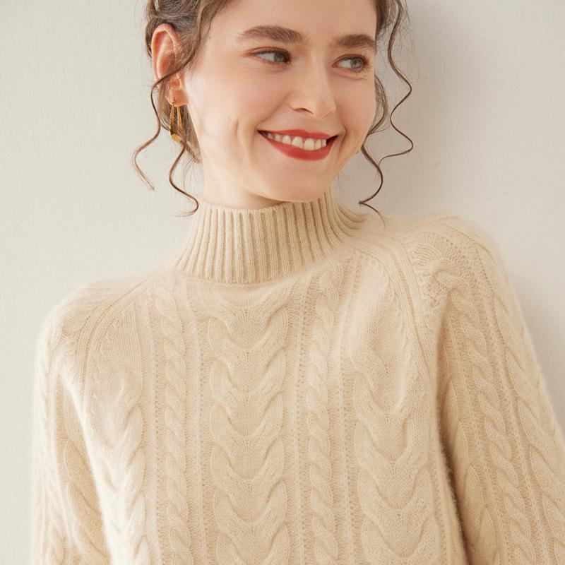 

Autumn/Winter 2024 Women s Warm Long-Sleeve Loose Wool Sweater Medium