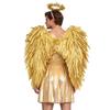 Costume Toga Greco Romano Mitologico da Uomo Tunica Metallizzata Monospalla con Ali e Copricapo per Festa Cosplay di Halloween