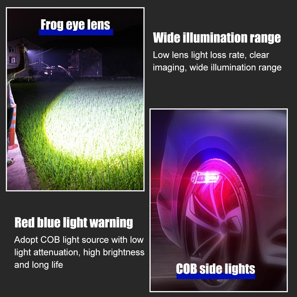 Rechargeable COB LED Flash Light Torch 7 Gear Multipurpose Aluminum Alloy Camping Flashlight for Night Working Car Inspection