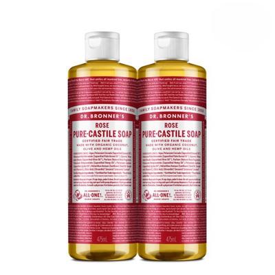 Rose Pure Castile Soap 475ml 2pcs Dr. Bronner’s