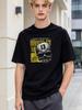 Men Women Cotton Skull Printed Short Sleeve Top Trendy Casual Loose Crew Neck Tee Summer Fashion Streetwear Shirt