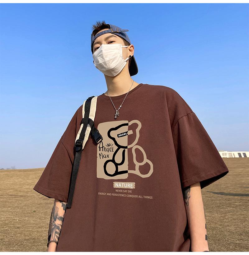 

American Retro Chic Loose Plus Size Short Sleeve T-Shirt for Men - Hong Kong Style Summer Trend. 5XL