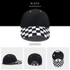 Fashion Checkerboard Baseball Caps 6 Panel Checkered Golf Hats Beige Green Plaid Checkered Sport Caps for