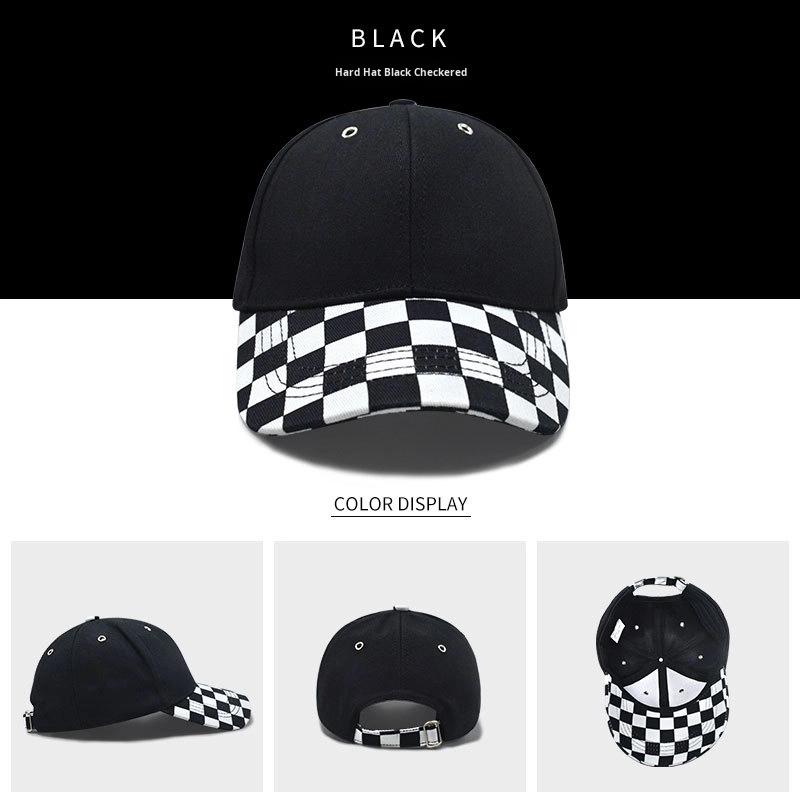 Fashion Checkerboard Baseball Caps 6 Panel Checkered Golf Hats Beige Green Plaid Checkered Sport Caps for