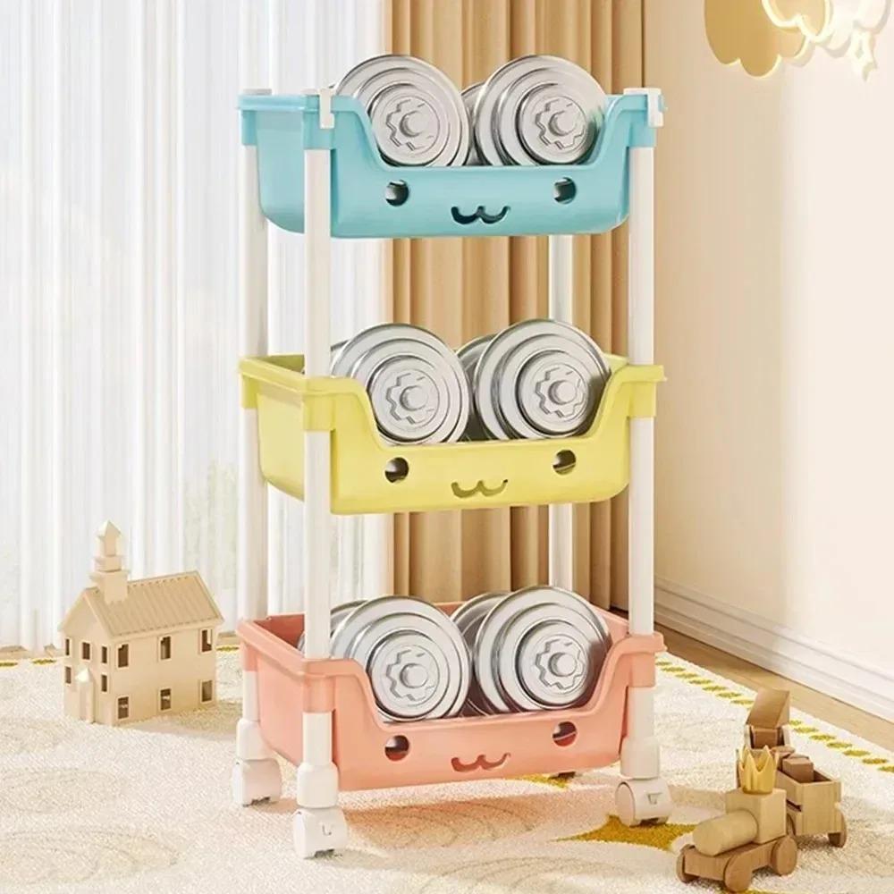 Spielzeug-Aufbewahrungswagen, Bücherregal, Snack-Rack für Kinder, Aufbewahrungs-Organizer, Badezimmer-Zubehör, Schrank-Organizer, Küchenaufbewahrung