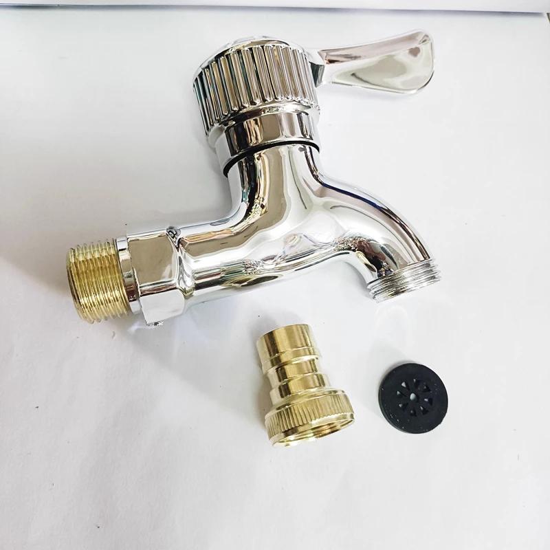 Wall Mounted Washer Faucet 1/2" Male Quick Connector Plastic Water Hose Garden Balcony Cooled Single Tap