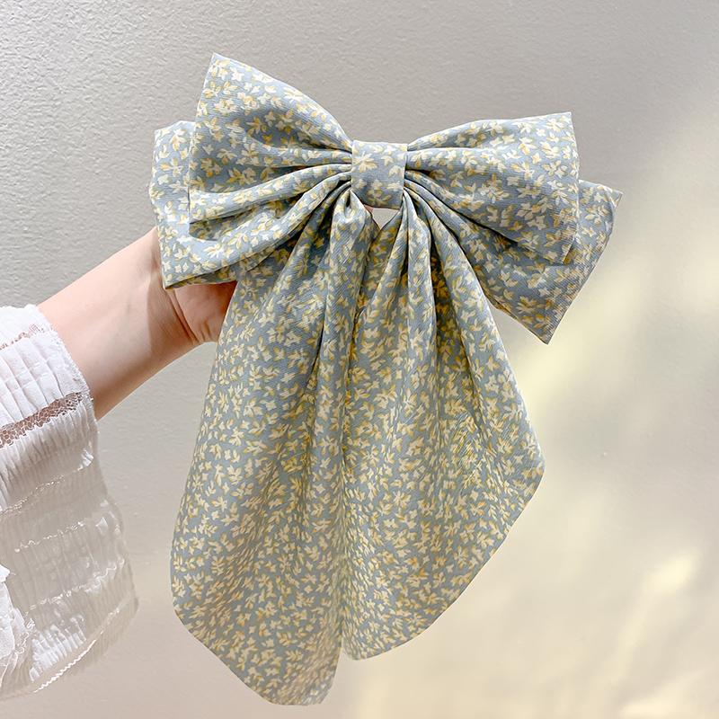 

New Women Fashion Hairpins Silk Ribbon Bowknot Hair Clips Girl Printed Floral Stain Headwear Barrettes Hair Accessories