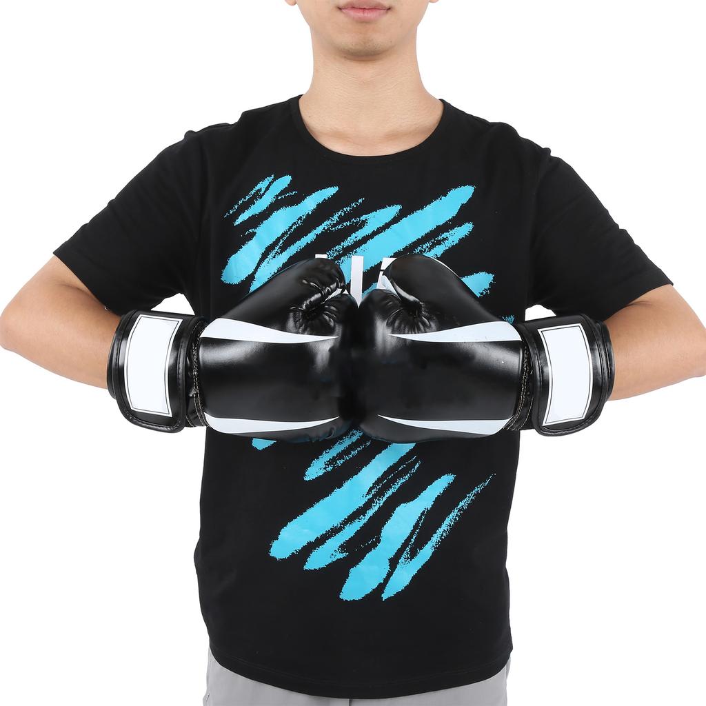 Adult Boxing Gloves Breathable Soft Sponge Punching Training Kickboxing Exercise Gloves Black