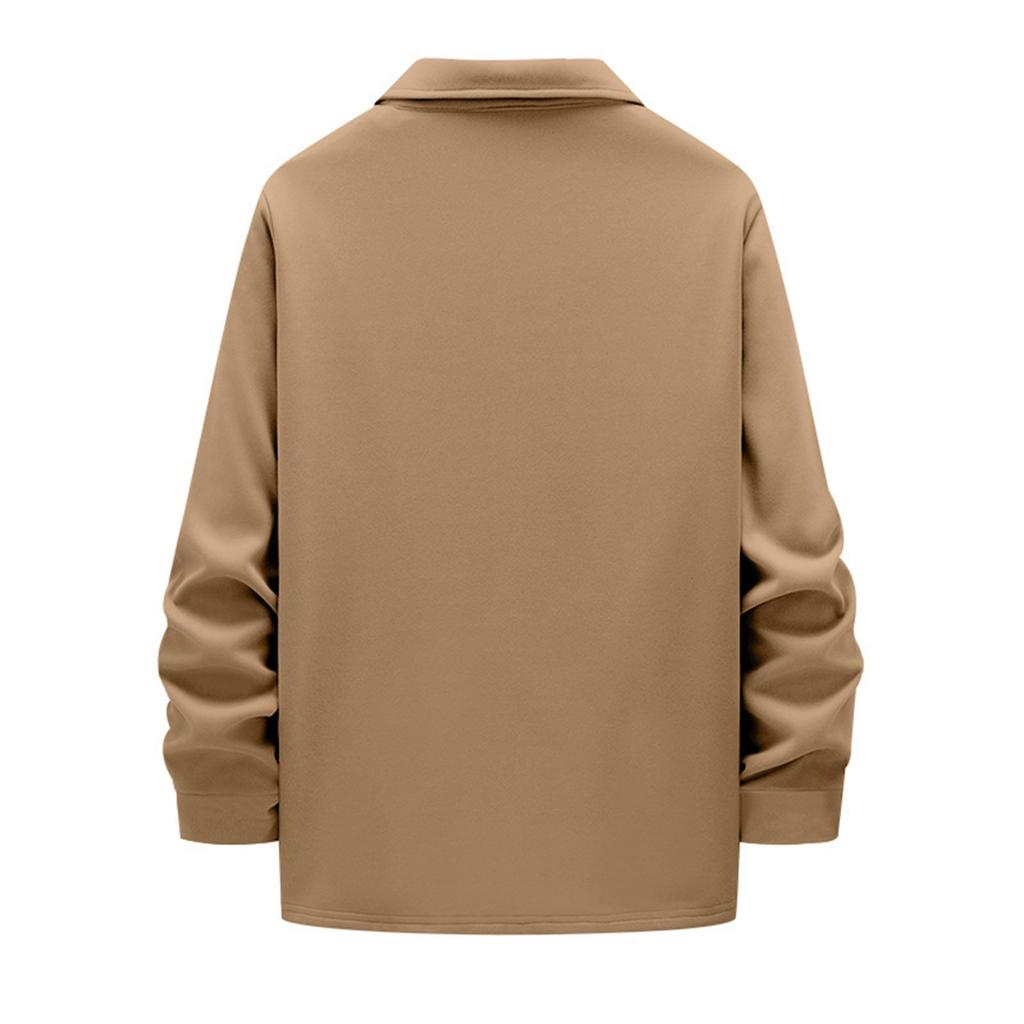 Pánský odolný pracovní oděv Retro bunda na dojíždění s dlouhými rukávy a plyšovou izolací, pohodlný a volný střih