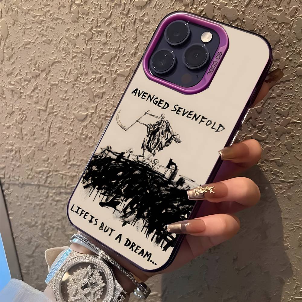 A-Avenged S-Sevenfold Rock For iPhone 17,16,15,14,13,12,11,Mini,Pro,E,SE4,XS,MAX Purple Shockproof Candy Matte Cover