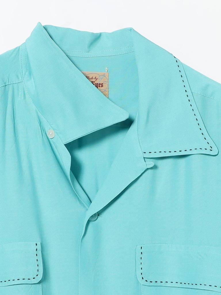 BEAMS BOY STYLE EYES BOWLING L/S SHIRTS, Women's, LT.BLUE, Size M