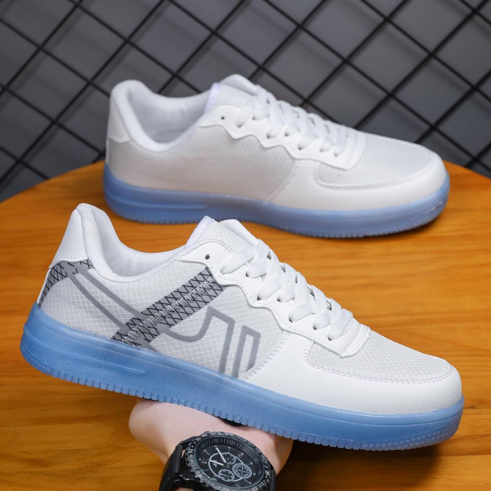

New trendy shoes for men and women with the same flying woven leather surface breathable board shoes casual little white shoes sports shoes couple sh 36 белый