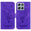 For Motorola Moto G56 5G Case Butterfly Flower Imprint PU Leather Wallet Phone Cover with Strap
