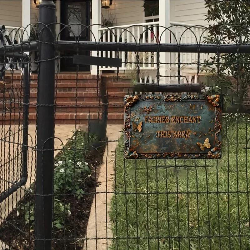 1 шт. деревенская металлическая алюминиевая табличка «Феи зачаровали эту местность» — фото 5