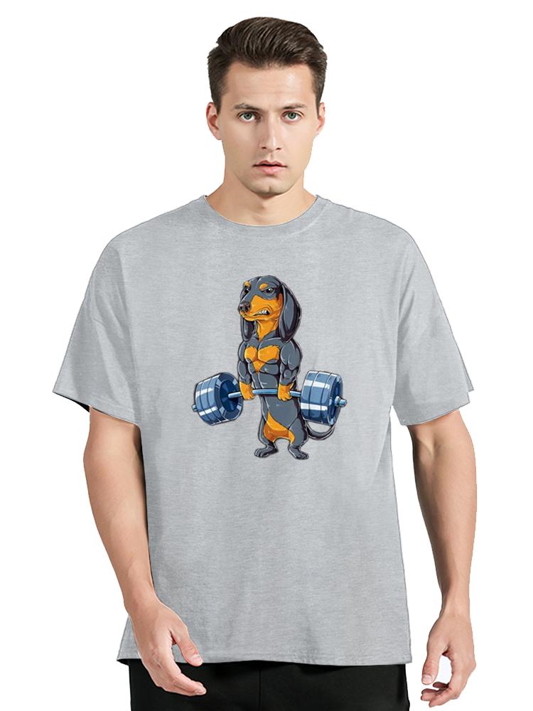 Funny Deadlift Gym TShirt Graphic Dachshund Dog Weightlifting Tshirt Birthday Gifts Summer Cotton Tshirt Unisex Tops Tees