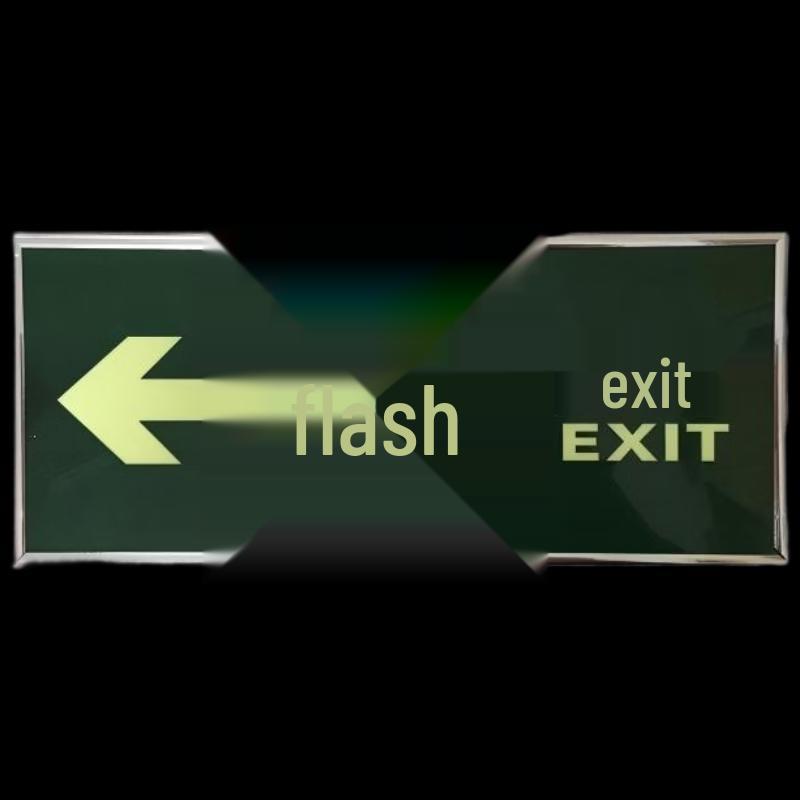 Brangdy Luminous Safety Exit Sign with Silver Frame