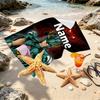 Custom Name Personalized Saint Seiya Print Beach Towel, for Trip Camping Beach Party Home Decor, Birthday Gift for Family & Friends