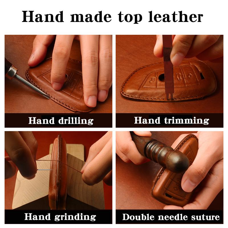 Hight Quality Top Layer Leather Key Case Cover Protective Shell for Land Rover FREELANDER DISCOVERY RANGE ROVER Range Evoque