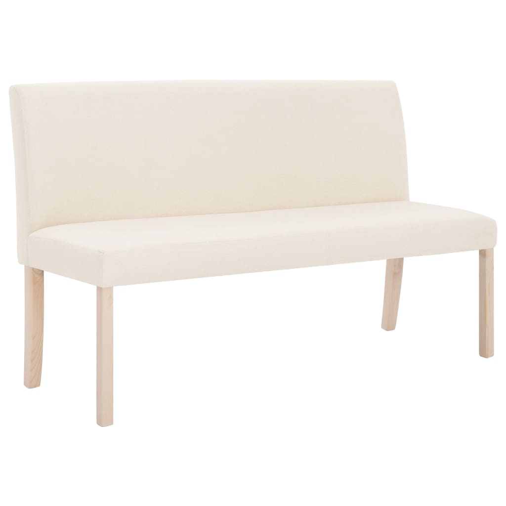 Bench 139.5 cm Cream White Polyester