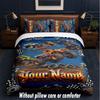 Monster Truck Theme Custom Text Or Name 3Pcs Bedding Set,1 Flat Sheet & 2 Pillowcases Personalized Home Bedding