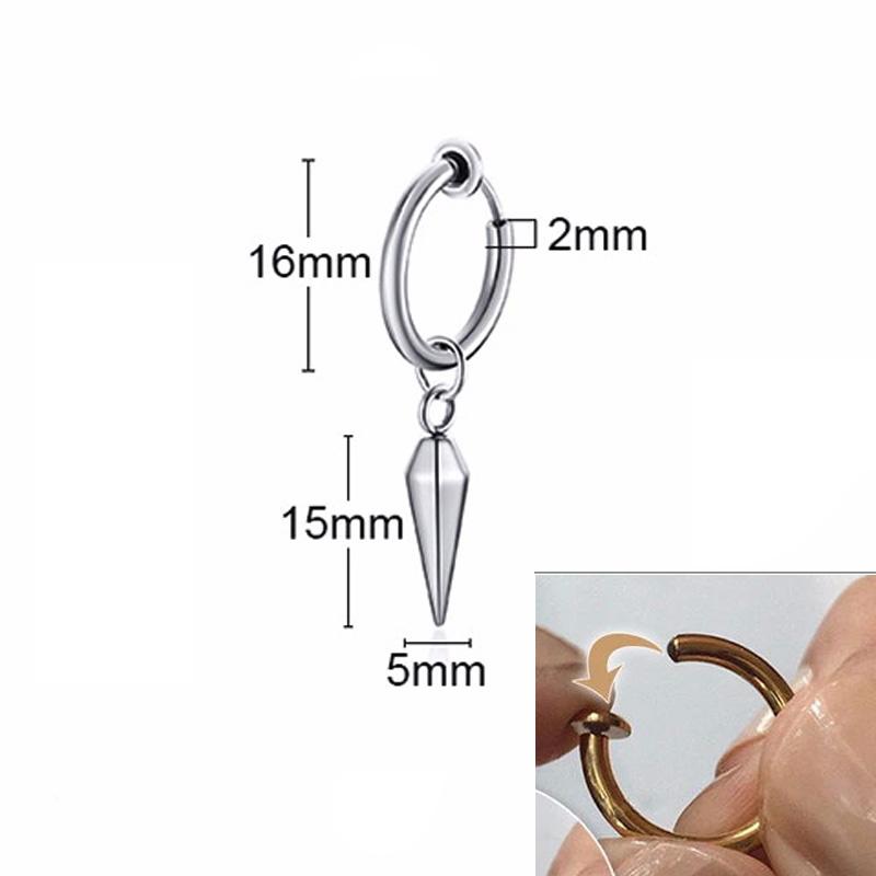 

МАЛЕНЬКИЕ СЕРЬГИ-ХАГГИ НА ПЕТЛЕ ИЗ НЕРЖАВЕЮЩЕЙ СТАЛИ С ОДНИМ ШИПОМ ДЛЯ МУЖЧИН С ЦИРКОНОМ 1 pair