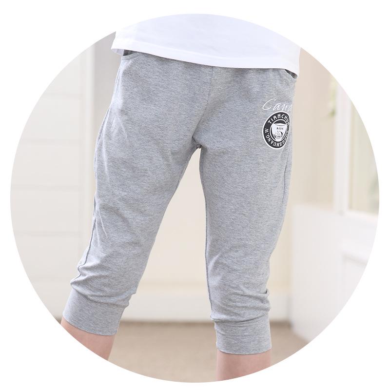 

Летние спортивные штаны для девочек в корейском стиле (6-15 лет) - Повседневные спортивные брюки капри 150cm серый