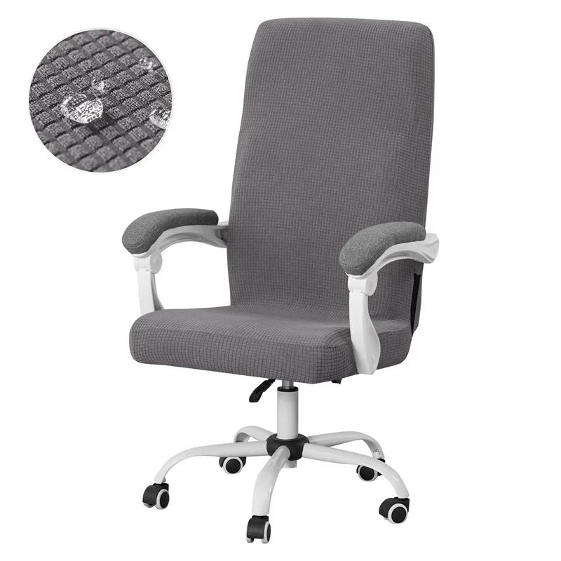 1pc Polar Fleece Chair Cover Water Repellent Solid Color Seat Slipcover Elastic All-inclusive Chair Case Game Room Home Office