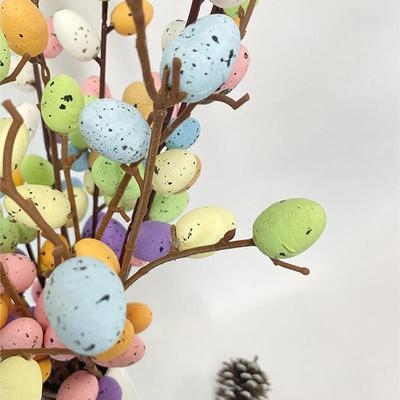 Schaumstoffmalerei Eier Baumzweige Osterdekoration für Osterfest DIY Eierblumenzweig Osterdekoration Zuhause Osterdeko