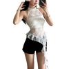 European and American style summer new women's clothing pure desire round neck hanging neck hollow backless irregular edge small vest