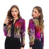 Autumn Sequins Gradient Colourful Women's Sweatshirt Jacket