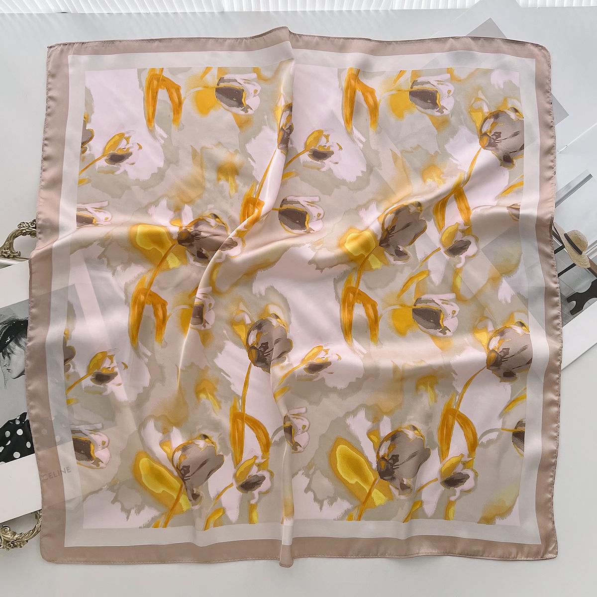 

Летний Легкий Китайский Стиль Растения Литературные Цветы Отправить Маме Шелковые Шарфы С Рубашками Декоративные Сумки Омолаживающие Квадратные Шарфы 66cm