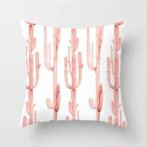 Pink Marble Geometric Series Pillowcase Home Fabric Craft Sofa Back Cushion Cushion Cover Living Room Pillow