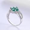 Naturgrüne Achat Quadrate Edelsteine Ring für Frauen 925 Sterlingsilber Schmuck Elegant Schönes Geschenk
