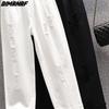 DIMANAF 2023 Plus Size Summer Jeans Capris Pants Women Elastic Pants Loose Casual Female Harem Trousers Pants White 5XL