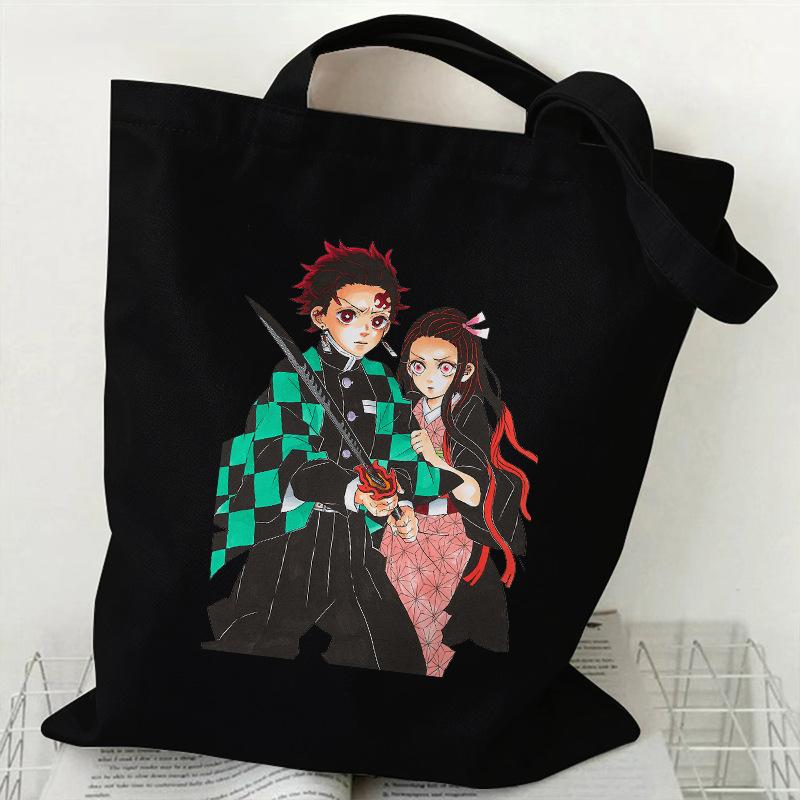Japan cartoon comics Demon Slayer printed canvas bag Tote Bag Shopping Bag
