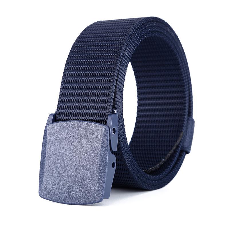 Outdoor Belt Men'S And Women'S Canvas Belt Spring And Summer Toothless Plastic Automatic Buckle Belt