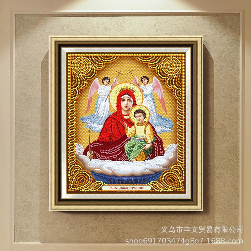Diy5D Diamond Painting New, Religious Figure Madonna Bright Diamond Sticker, Cross Diamond Embroidery