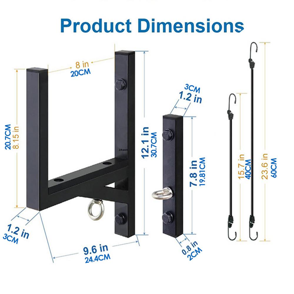 

Стальная стойка для лестницы для прицепа, регулируемая стойка для лестницы, комплект боковых стоек, комплект для тяжелых прицепов, стойка для хранения аксессуаров чёрный