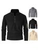 European Size Men's Stand-Up Collar Half-Zip Fleece Sweatshirt Casual Pullover