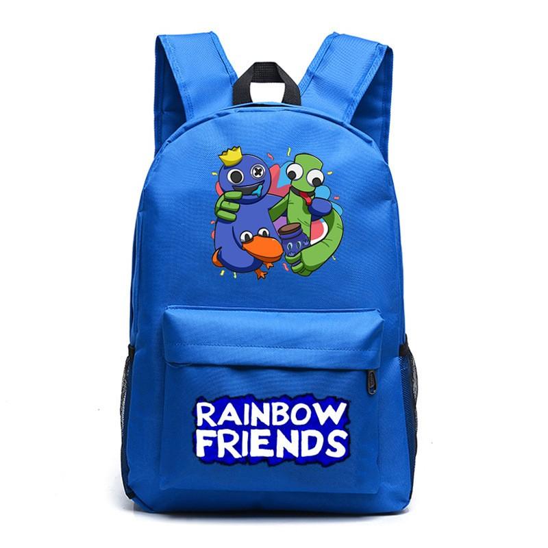 Rainbow Friends Cartoon School Backpack Kids Boys Girls Lightweight Oxford Fabric Bookbag With Ergonomic Shoulder Straps